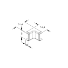 NIEDAX - Inneneck 90°, 9,5x21,5 mm