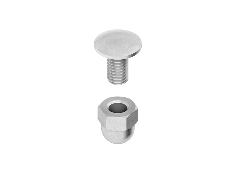 NIEDAX - Flachrundschraube M6 ähnlich DIN 603, Hutmutter, Länge 12 mm
