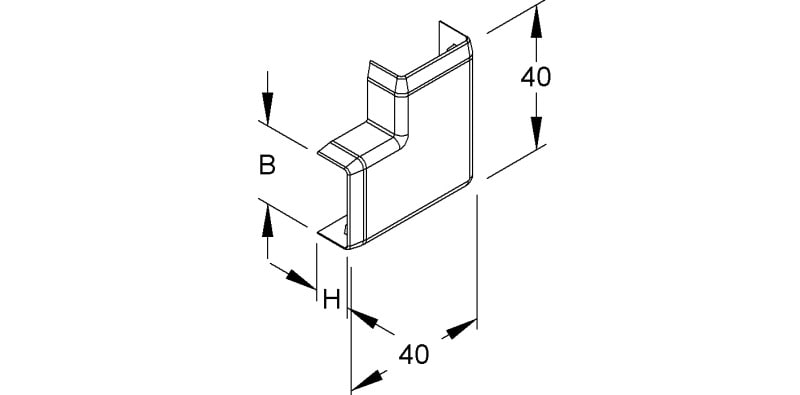 NIEDAX - Flachwinkel 90°, 9,5x21,5 mm