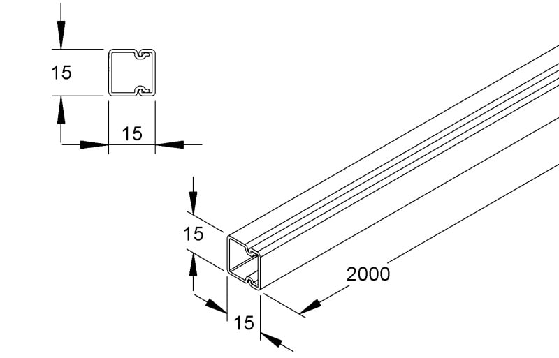 NIEDAX - HKL-Elektroinstallationskanal 15x15x2000 mm
