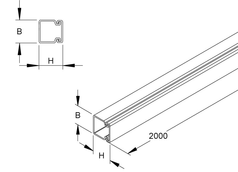 NIEDAX - HKL-Elektroinstallationskanal 18x17,5x2000 mm