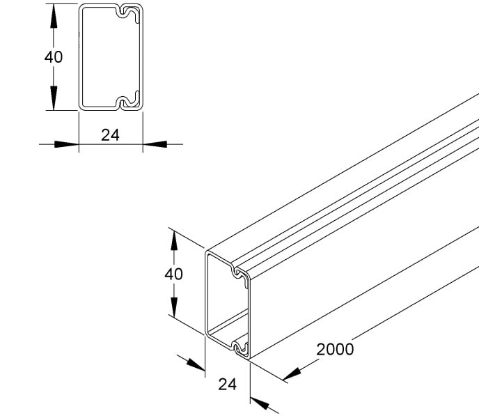 NIEDAX - HKL-Elektroinstallationskanal 24x40x2000 mm