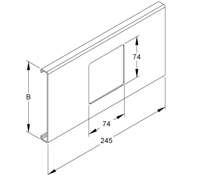 NIEDAX - Gelochter Deckelabschnitt, 1-fach, Breite 108 mm