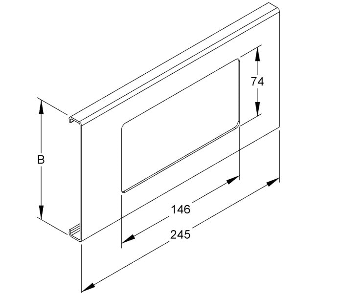 NIEDAX - Gelochter Deckelabschnitt, 2-fach, Breite 108 mm