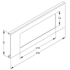 NIEDAX - Gelochter Deckelabschnitt, 3-fach, Breite 108 mm