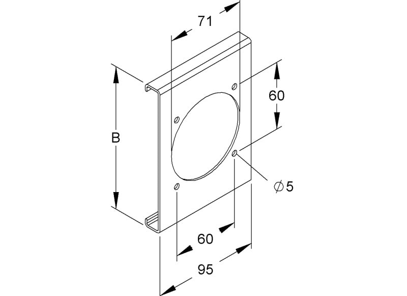 NIEDAX - Gelochter Deckelabschnitt, 1-fach, Breite 130 mm