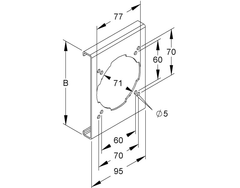NIEDAX - Gelochter Deckelabschnitt, 1-fach, Breite 130 mm