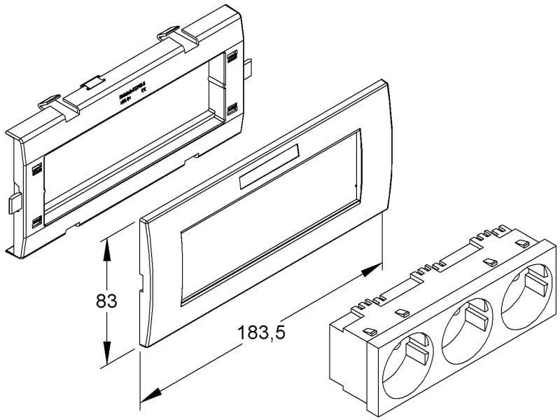 NIEDAX - Geräteeinbausystem,vorkonfektioniert,Einbaubreite 183,5 mm,N