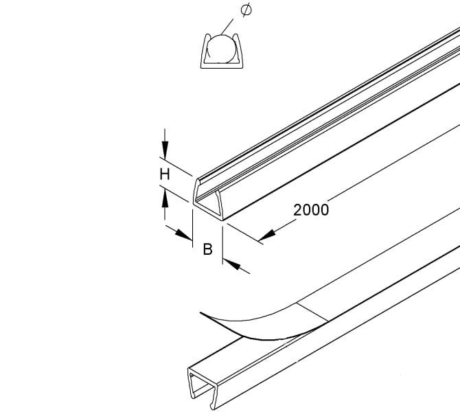 NIEDAX - LC-Minikanal, für 1 Leitung, 7,5x9,5x2000 mm