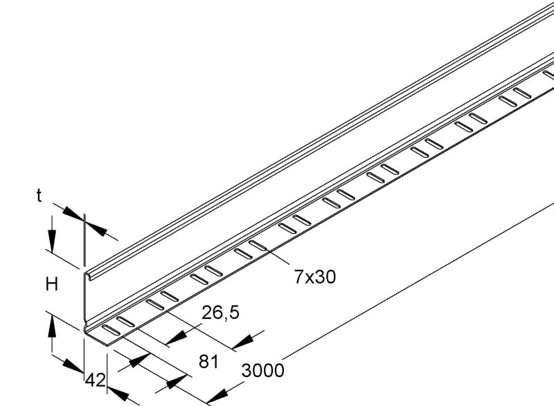 NIEDAX - Trennsteg, 98x2998 mm, t=1,0 mm