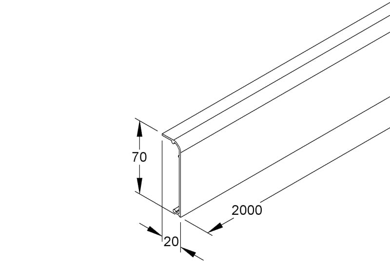 NIEDAX - Sockelleistenoberteil, 70x20x2000 mm