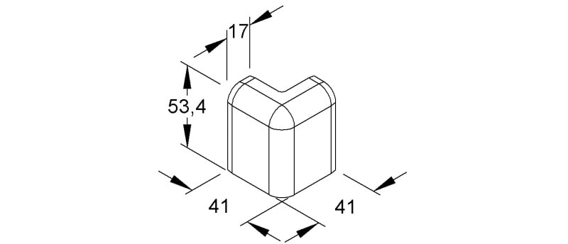 NIEDAX - Außeneck 90°, 53,4x17 mm