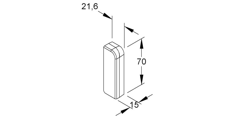NIEDAX - Endstück links, 70x21,6 mm