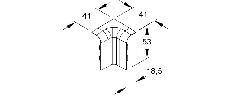 NIEDAX - Inneneck 90°, 53x18,5 mm