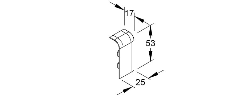 NIEDAX - Stoßstellenabdeckung, 53x15 mm