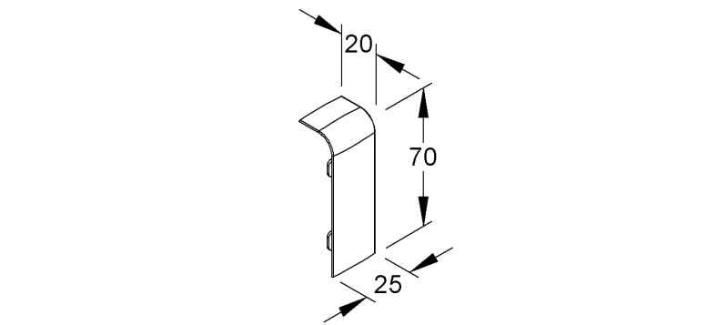 NIEDAX - Stoßstellenabdeckung, 70x20 mm