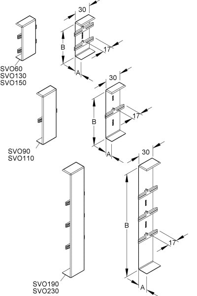 NIEDAX - Stoßstellenabdeckung, Breite 60 mm, Umkantung 12,5 mm