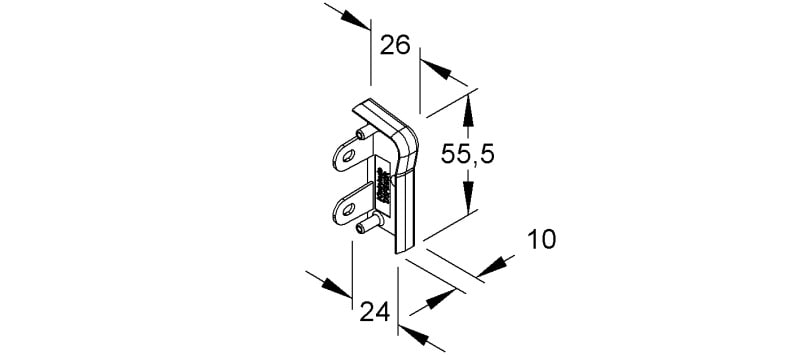 NIEDAX - Endstück rechts, 55,5x24 mm