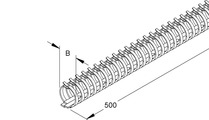 NIEDAX - Flexibler Verdrahtungskanal, Breite 20 mm, Länge 500 mm