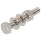 OBO BETTERMANN - Sechskantschraube mit Mutter und Scheiben M12x80 Edelstahl, rostfrei A2 1.4301 blank, nachbehandelt