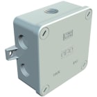 OBO BETTERMANN - Kabelabzweigkasten mit 3 Kabelverschraubungen 94x94x45 Duroplast, Aminoplast UF Typ 131.5 lichtgrau RAL 7035