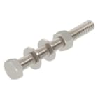 OBO BETTERMANN - Sechskantschraube mit Mutter und Scheiben M12x110 Edelstahl, rostfrei A2 1.4301 blank, nachbehandelt