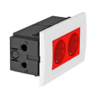 OBO BETTERMANN - Steckdoseneinheit Modul 45, 2fach 84x140x59mm Polycarbonat signalrot RAL 3001