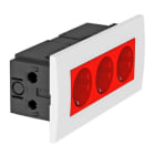 OBO BETTERMANN - Steckdoseneinheit Modul 45, 3fach 84x185x59mm Polycarbonat signalrot RAL 3001