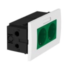 OBO BETTERMANN - Steckdoseneinheit Modul 45, 2fach 84x140x59mm Polycarbonat minzgrün RAL 6029