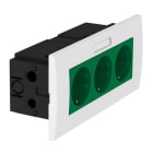 OBO BETTERMANN - Steckdoseneinheit Modul 45, 3fach 84x185x59mm Polycarbonat minzgrün RAL 6029