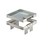 OBO BETTERMANN - Quadratische Kassette mit Schnurauslass 200x200mm Edelstahl, rostfrei A2 1.4301