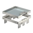 OBO BETTERMANN - Quadratische Kassette mit Schnurauslass 243x243mm Edelstahl, rostfrei A2 1.4301