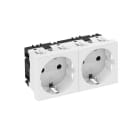 OBO BETTERMANN - Steckdose 0°, 2-fach Schutzkontakt 250V, 10/16A Polycarbonat reinweiß RAL 9010