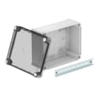 OBO BETTERMANN - Kabelabzweigkasten geschlossen mit hohem transparentem Deckel 240x190x115 Polypropylen / Polycarbonat lichtgrau RAL 7035