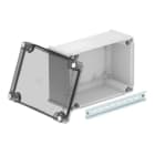 OBO BETTERMANN - Kabelabzweigkasten geschlossen mit hohem transparentem Deckel 285x201x139 Polypropylen / Polycarbonat lichtgrau RAL 7035