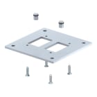 OBO BETTERMANN - Bodenplatte für Industriesäule 250x250x8mm Stahl bandverzinkt / kunststoffbeschichtet weißaluminium RAL 9006