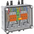 OBO BETTERMANN - Generatoranschlusskasten 2x1 PV-String auf 2 WR-MPP+MC4 900V DC lichtgrau RAL 7035