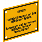 OBO BETTERMANN - Hinweisschild OBO isCon-System 150x100mm Polystyrol gelb