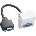 OBO BETTERMANN - Multimediaträger VGA mit Kabel, Buchse-Buchse 45x45mm Polycarbonat reinweiß RAL 9010