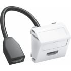 OBO BETTERMANN - Multimediaträger HDMI mit Kabel, Buchse-Buchse 45x45mm Polycarbonat reinweiß RAL 9010