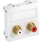 OBO BETTERMANN - Multimediaträger Audio-Cinch 2x Kupplung, Buchse-Buchse 45x45mm Polycarbonat reinweiß RAL 9010