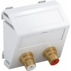 OBO BETTERMANN - Multimediaträger Audio-Cinch 2x Kupplung, Buchse-Buchse 45x45mm Polycarbonat reinweiß RAL 9010