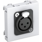 OBO BETTERMANN - Multimediaträger XLR 3-polig Buchse mit Lötanschluss 45x45mm Polycarbonat reinweiß RAL 9010