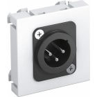 OBO BETTERMANN - Multimediaträger XLR 3-polig Stecker mit Lötanschluss 45x45mm Polycarbonat reinweiß RAL 9010