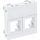 OBO BETTERMANN - Datentechnikträger für 2 Anschlussmodule Typ LE 45x45mm Polycarbonat reinweiß RAL 9010