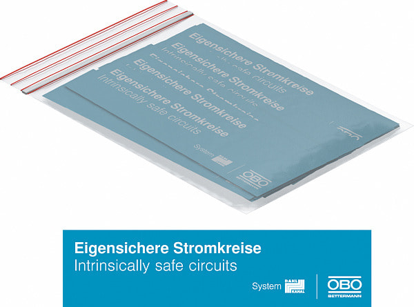 OBO BETTERMANN - Aufkleber Eigensicherheit 99x25mm lichtblau RAL 5012