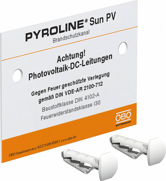 OBO BETTERMANN - Kennzeichnungsschild für Photovoltaik-Kanal Polyvinylchlorid