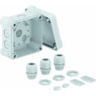 OBO BETTERMANN - Kabelabzweigkasten mit 3xV-TEC VM und 3x116 95x95x60 Polycarbonat lichtgrau RAL 7035