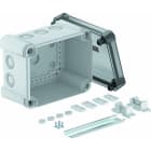 OBO BETTERMANN - Kabelabzweigkasten mit TR Deckel, Schiene 2069 190x150x125 Polycarbonat grau / transparent