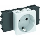 OBO BETTERMANN - Steckdose 0°, 1-fach Schutzkontakt, Connect 45 250V, 10/16A Polycarbonat reinweiß RAL 9010